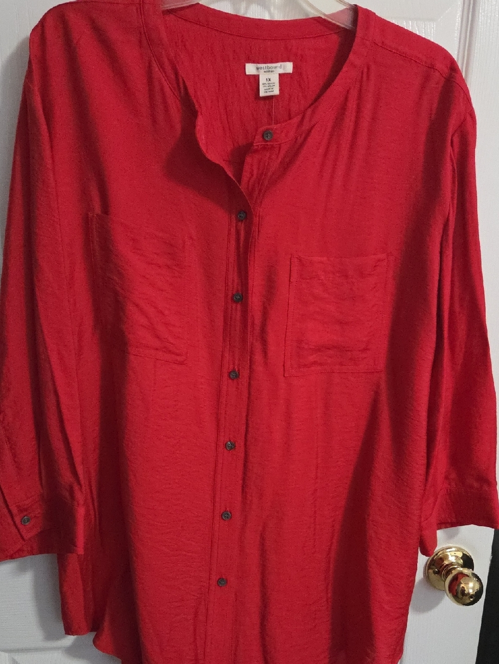 Woman Red Blouse